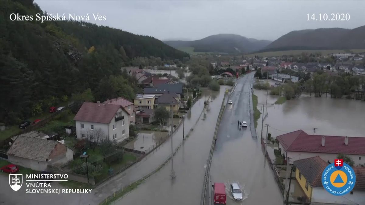 Záběry z dronu: Tak vypadají záplavy na Slovensku